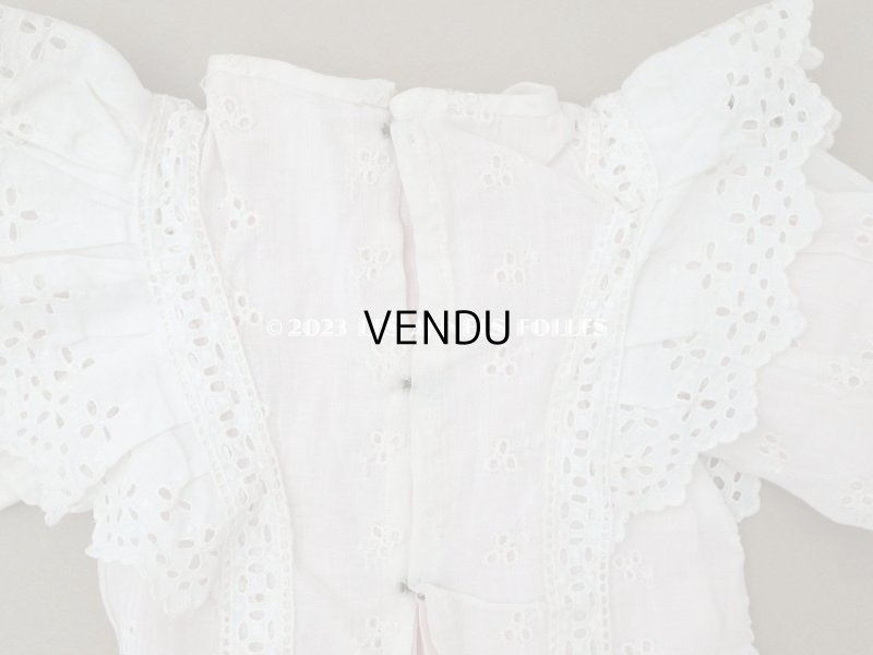 画像11: 【13周年セール対象外】1900年頃 アンティーク ドールドレス ピンクのシルクリボン付