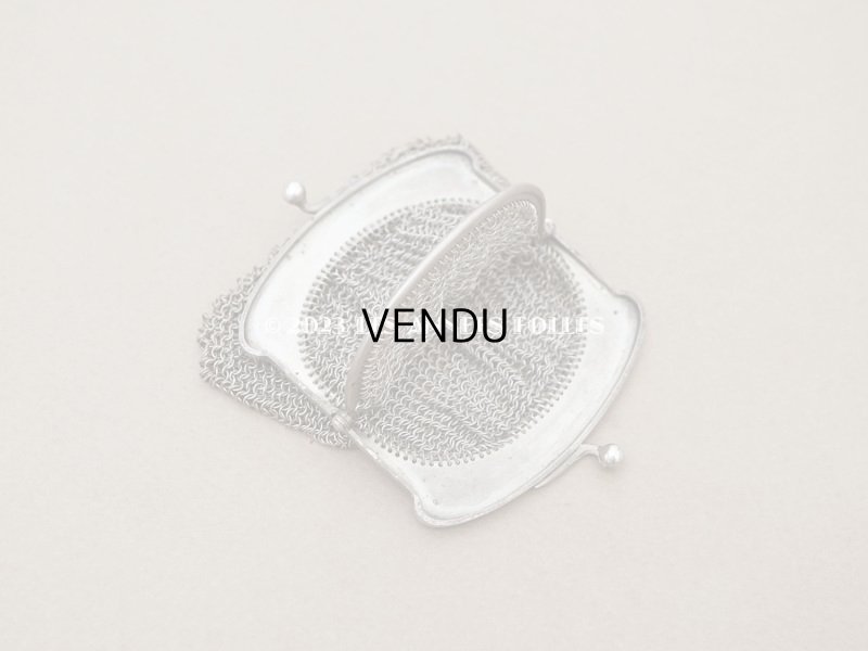 画像6: 【13周年セール対象外】1900年代頃　アンティーク シルバー製  薔薇＆リボンのガーランド柄 メタルメッシュのコインケース 仕切り付き コインパース