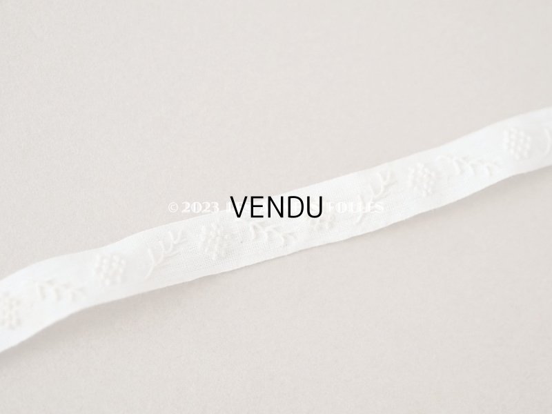 画像2: 【13周年セール対象外】アンティーク 細幅　刺繍入りトリム オフホワイト　1.3m 