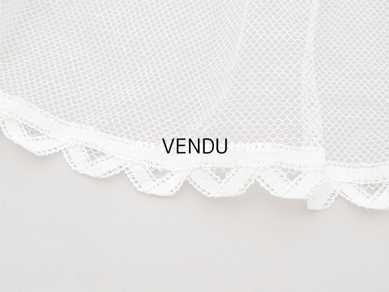 画像17: 【13周年セール対象外】未使用 アンティーク レースカーテン リボンのガーランド　アイボリー 横135cm×縦156cm