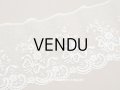 【13周年セール対象外】アンティーク フラワーブーケ柄 幅広レース エクリュ　0.9m 幅16cm
