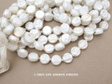 アンティーク スフレビーズ スノーホワイト 乳白色のコーティング シルバー  11mm 約46ピース 吹きガラス製ビーズ