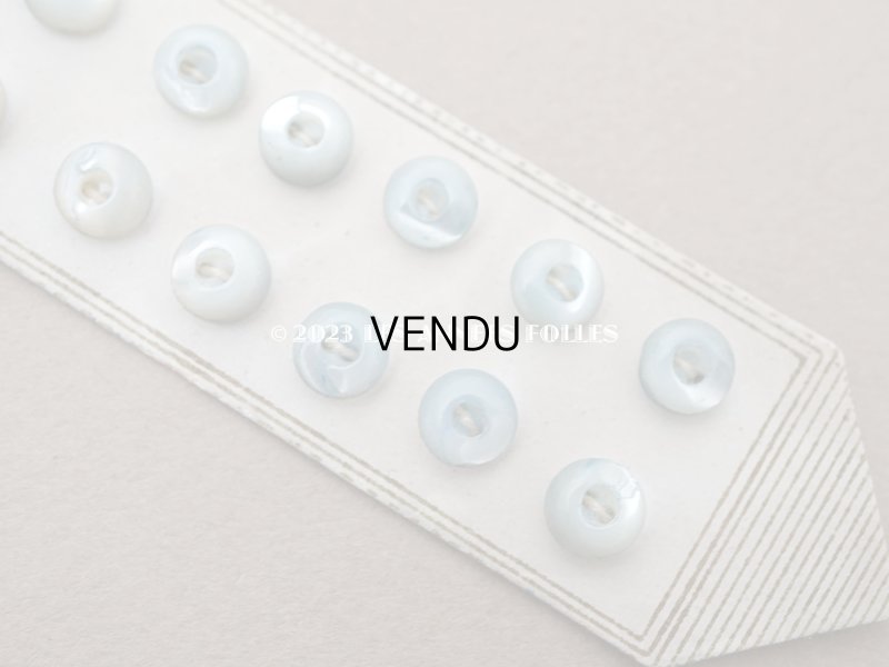 画像12: アンティーク マザーオブパール製 極小 ボタン 6mm 12ピース シェルボタン パウダーブルー