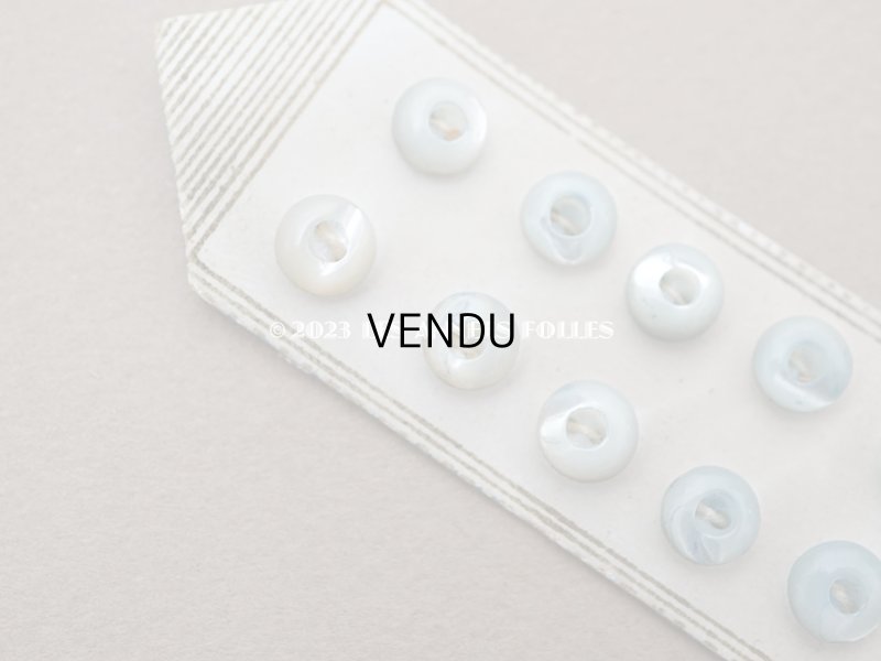 画像11: アンティーク マザーオブパール製 極小 ボタン 6mm 12ピース シェルボタン パウダーブルー