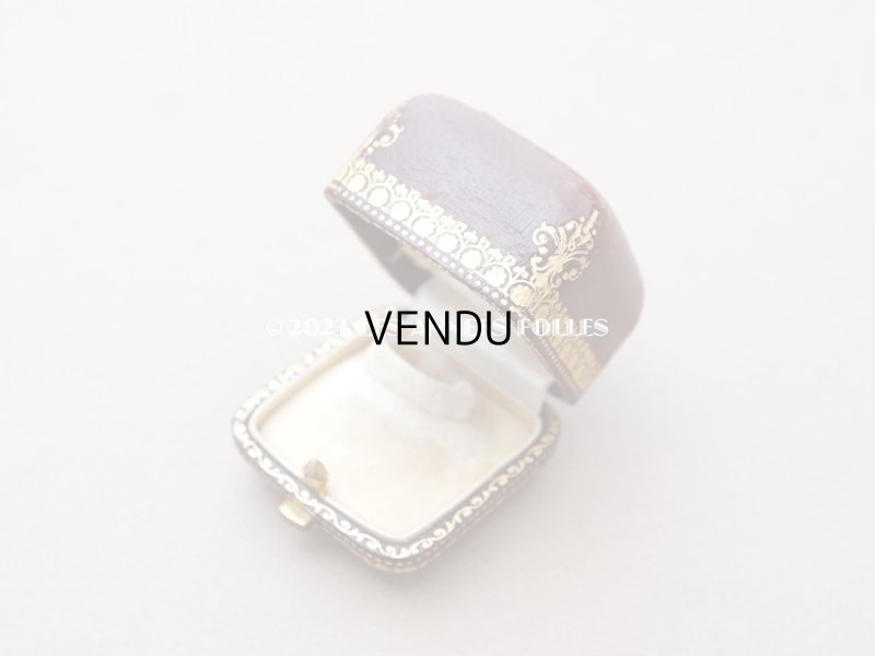 画像5: 【13周年セール対象外】1897年　アンティーク 本革製 ジュエリーボックス 金彩入り ブラウン リングボックス