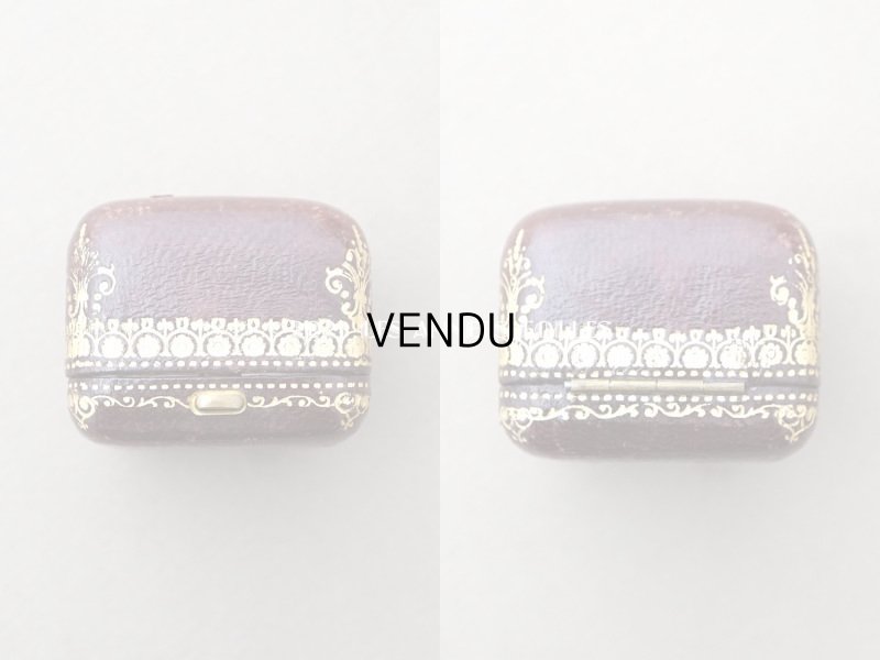 画像3: 【13周年セール対象外】1897年　アンティーク 本革製 ジュエリーボックス 金彩入り ブラウン リングボックス