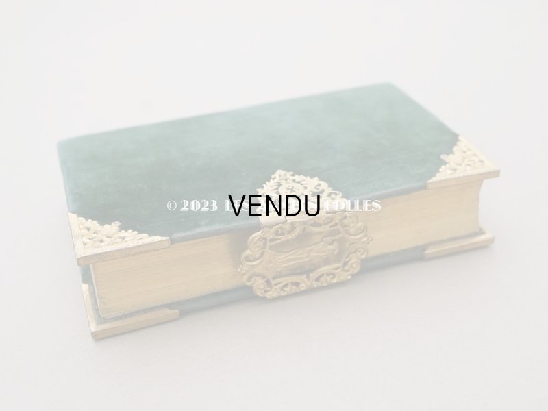 画像7: 1825年 アンティーク ミサ典書 グリーンのベルベット キリストの留め金