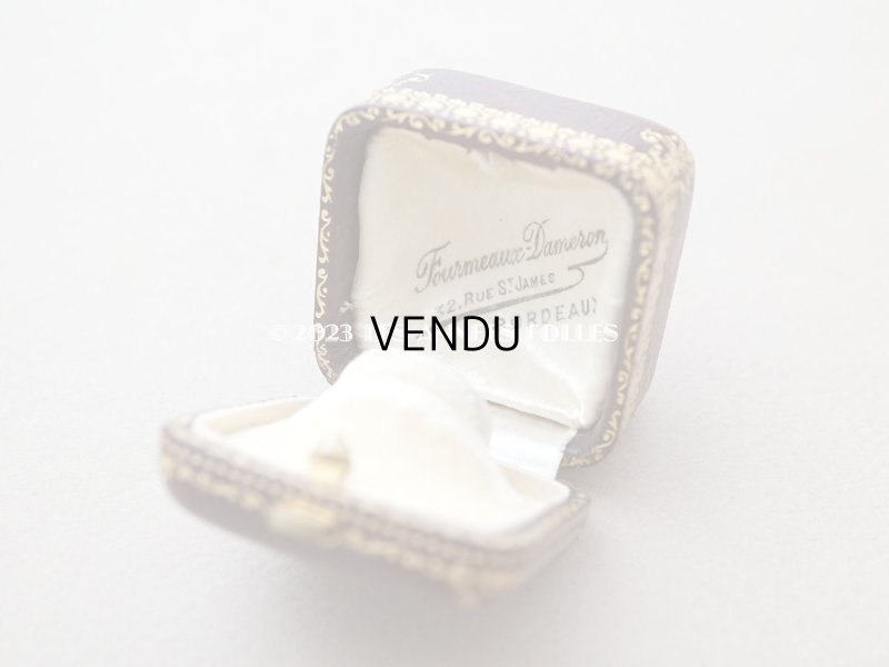 画像8: 【13周年セール対象外】1897年　アンティーク 本革製 ジュエリーボックス 金彩入り ブラウン リングボックス