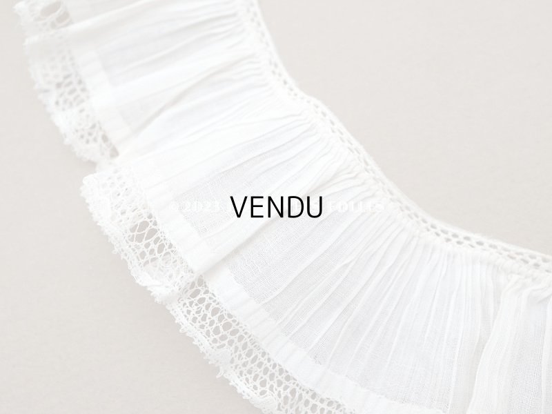 画像4: 【13周年セール対象外】アンティーク プリーツリボン レース付き  4.7cm幅  64cm