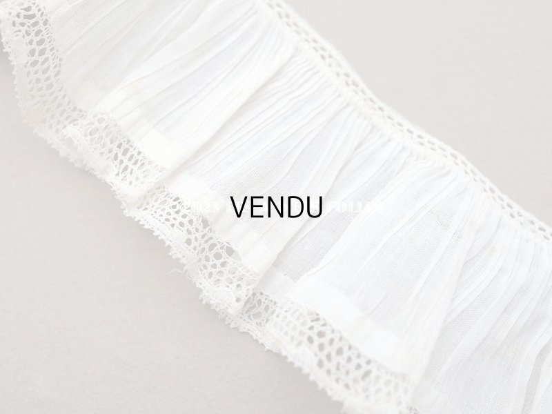 画像3: 【13周年セール対象外】アンティーク プリーツリボン レース付き  4.7cm幅  64cm