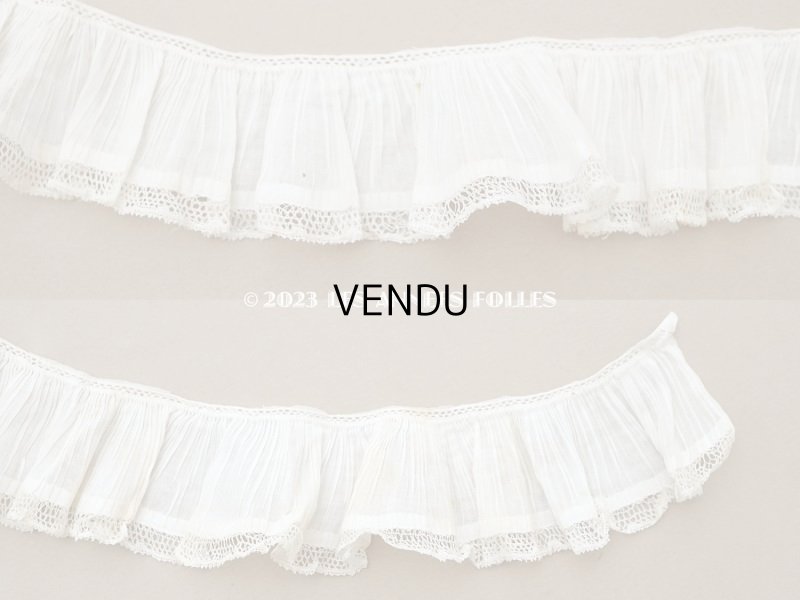 画像6: 【13周年セール対象外】アンティーク プリーツリボン レース付き  4.7cm幅  64cm