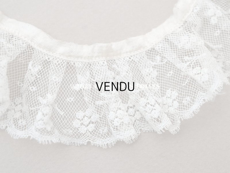 画像3: 【13周年セール対象外】アンティーク プリーツレース 花模様  3.7cm幅  98cm