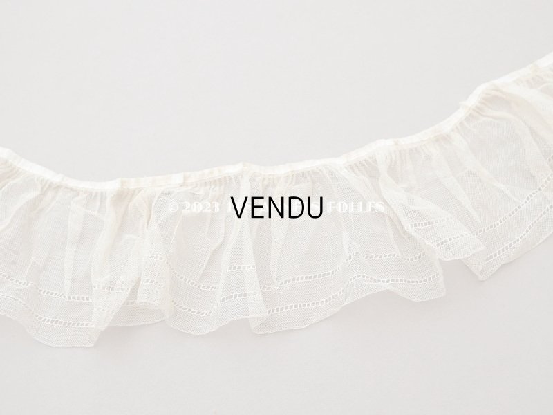 画像4: 【13周年セール対象外】アンティーク フリルレース　花模様  9.4cm幅  72cm  ライトベージュ 