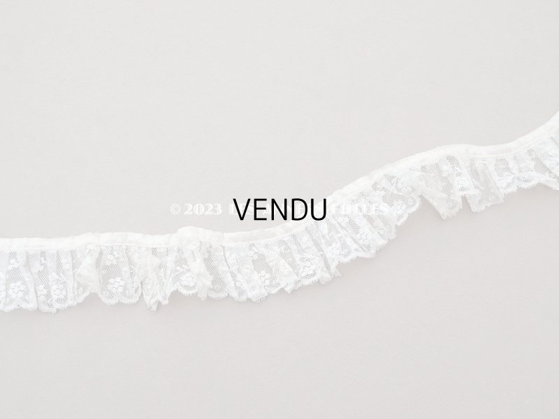 画像4: 【13周年セール対象外】アンティーク プリーツレース 花模様  3.7cm幅  98cm