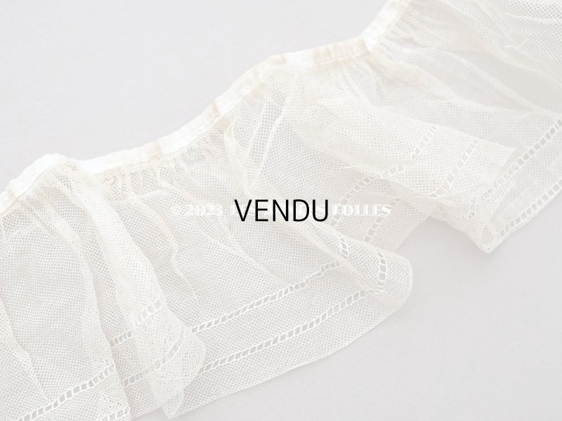 画像3: 【13周年セール対象外】アンティーク フリルレース　花模様  9.4cm幅  72cm  ライトベージュ 