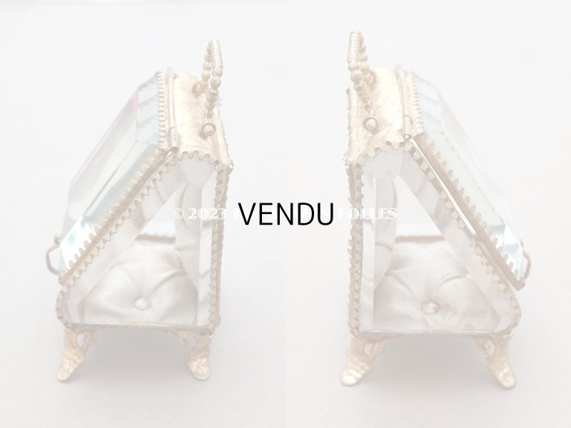 画像4: アンティーク 懐中時計 & ジュエリーボックス パウダーピンクのシルク製クッション