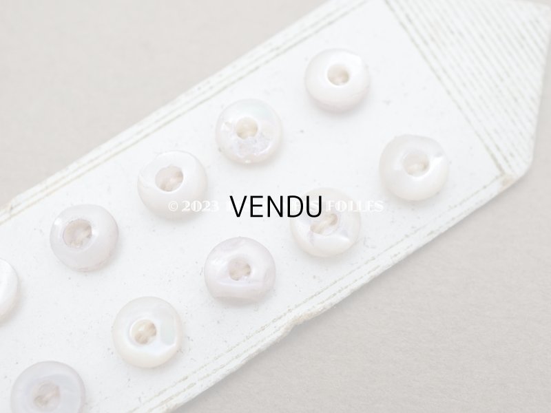 画像3: 1900年 アンティーク マザーオブパール製 極小 ボタン 6mm 12ピース シェルボタン スノーパープル