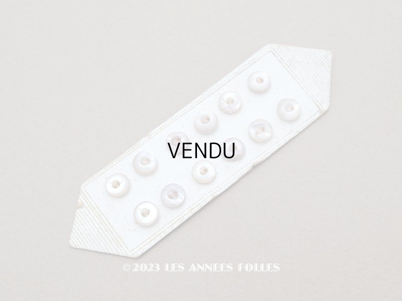 画像1: 1900年 アンティーク マザーオブパール製 極小 ボタン 6mm 12ピース シェルボタン スノーパープル