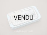 アンティーク リボンが結ばれた バテムのお菓子箱 パウダーブルー