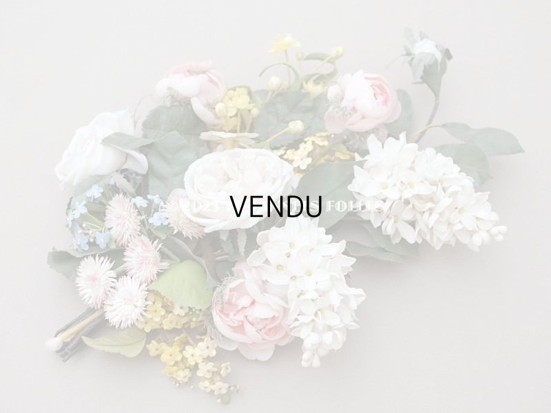 画像3: 19世紀 新品同様 アンティーク 薔薇＆ライラック＆勿忘草＆白詰草の布花　グローブ・ド・マリエのブーケ 