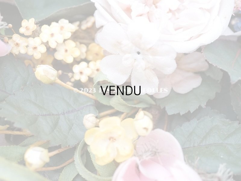 画像8: 19世紀 新品同様 アンティーク 薔薇＆ライラック＆勿忘草＆白詰草の布花　グローブ・ド・マリエのブーケ 