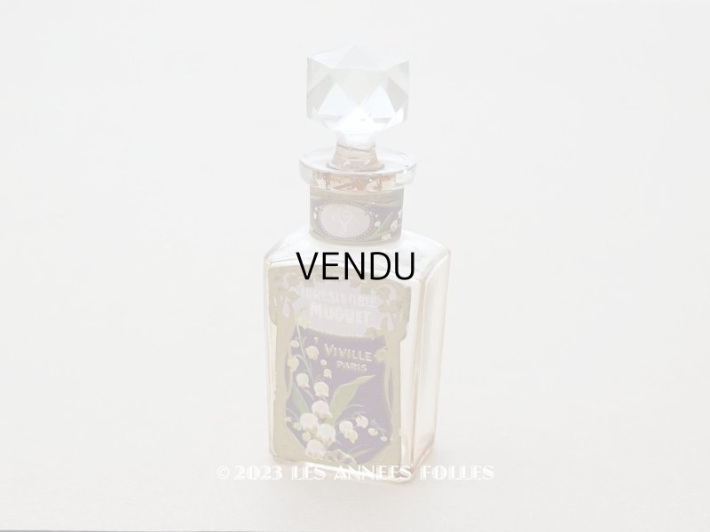 画像1: アンティーク  鈴蘭のパフュームボトル クリスタル製 IRRESISTIBLE MUGUET  - VIVILLE PARIS - 