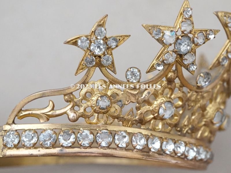 画像12: 19世紀 アンティーク マリア像の冠 王冠 星のモチーフ