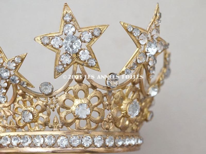 画像9: 19世紀 アンティーク マリア像の冠 王冠 星のモチーフ