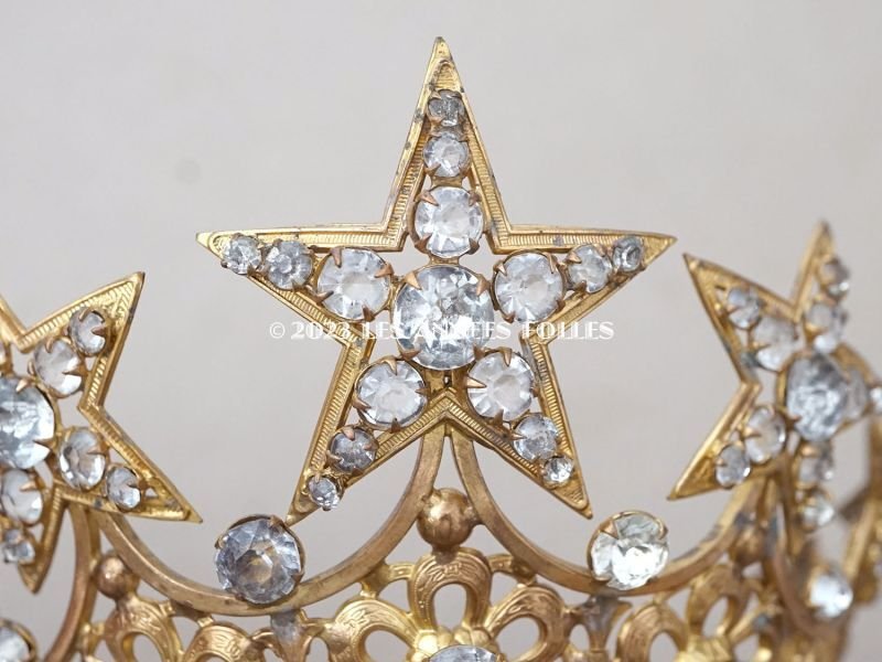 画像7: 19世紀 アンティーク マリア像の冠 王冠 星のモチーフ