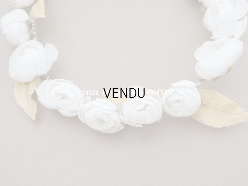 画像5: 1930年代 アンティーク  小さなティアラ ヴェールガールの薔薇のヘッドリース ホワイト 