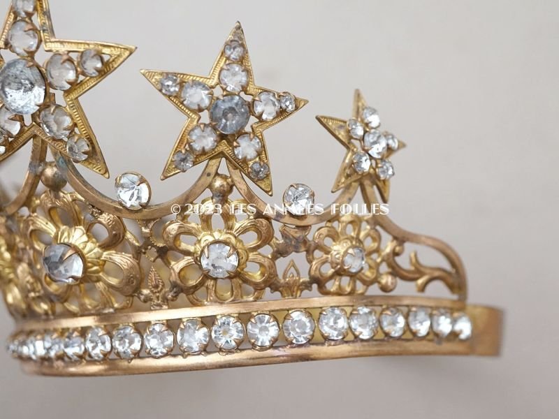 画像5: 19世紀 アンティーク マリア像の冠 王冠 星のモチーフ