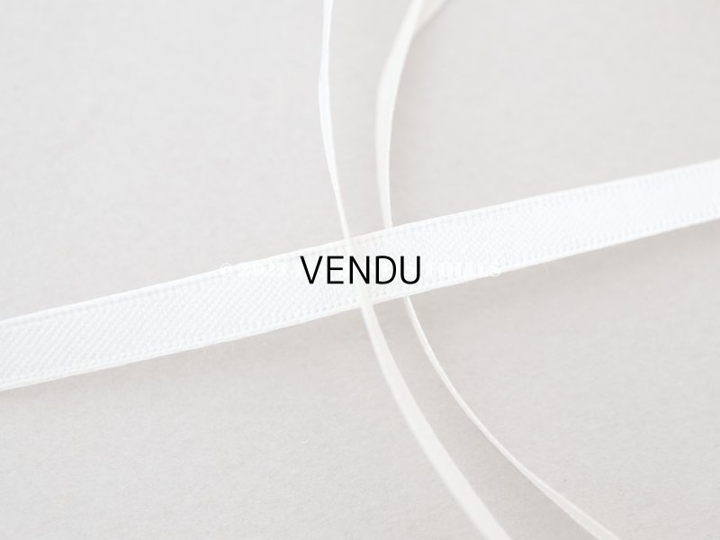 画像4: 19世紀 アンティーク シルク製 サテンリボン 極細 5mm幅  エクリュ 2.7m ベビー用ボネ