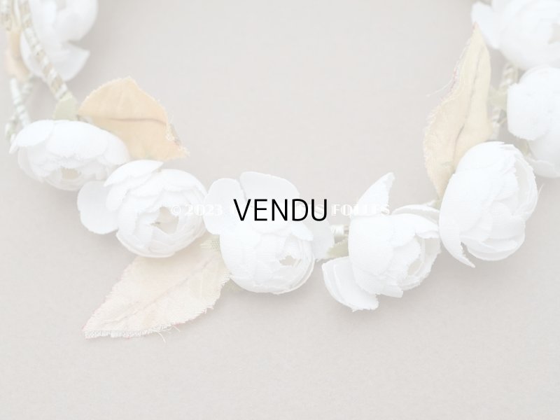 画像3: 1930年代 アンティーク  小さなティアラ ヴェールガールの薔薇のヘッドリース ホワイト 