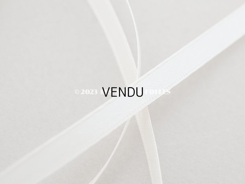 画像3: 19世紀 アンティーク シルク製 サテンリボン 極細 5mm幅  エクリュ 2.7m ベビー用ボネ