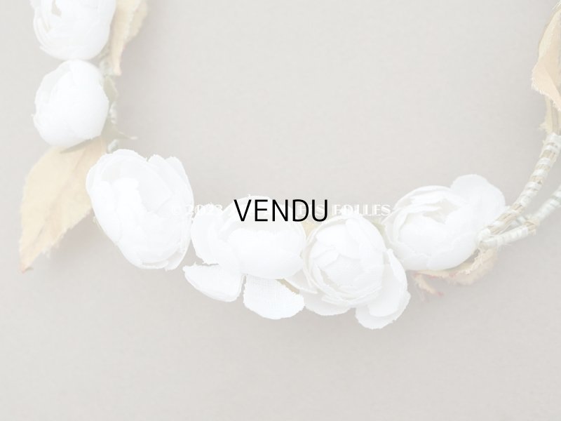 画像6: 1930年代 アンティーク  小さなティアラ ヴェールガールの薔薇のヘッドリース ホワイト 