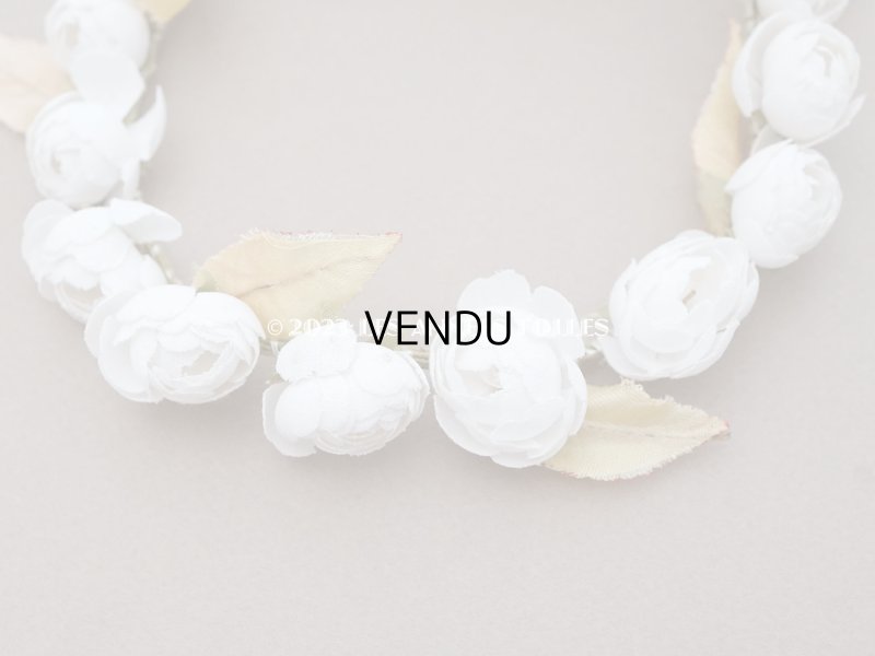 画像4: 1930年代 アンティーク  小さなティアラ ヴェールガールの薔薇のヘッドリース ホワイト 