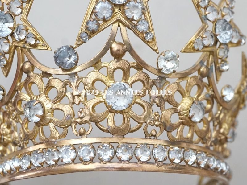 画像8: 19世紀 アンティーク マリア像の冠 王冠 星のモチーフ