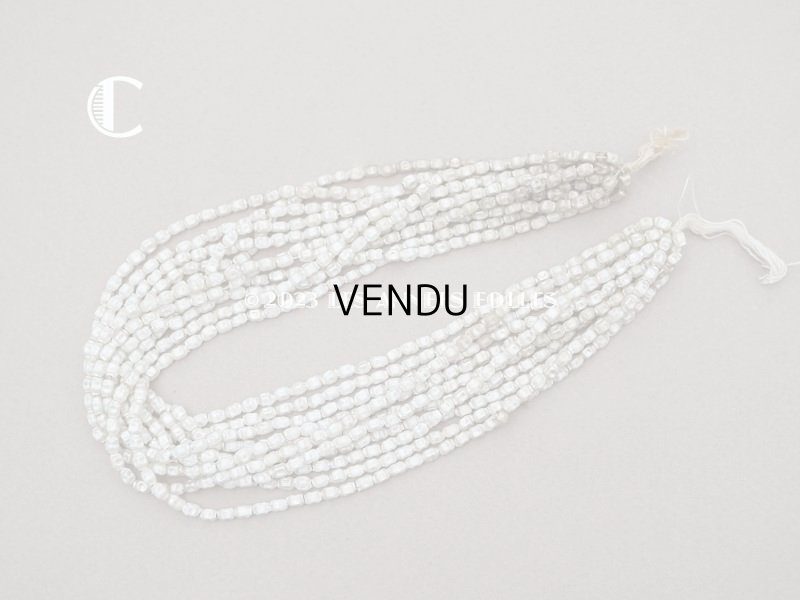 画像6: アンティーク 極小 スフレビーズ ライン入り 筒型 凹凸 吹きガラス製ビーズ シルバー 約3×4mm 約810~880ピース