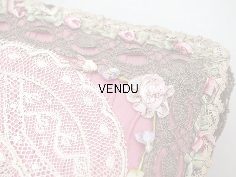 画像7: アンティーク シルク製 ロココモチーフ＆レース&ロココトリム カルトナージュボックス 