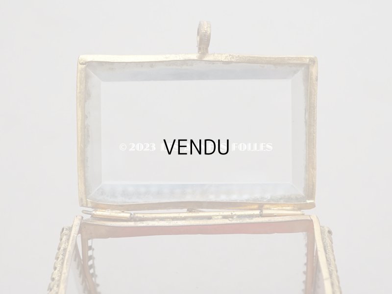 画像11: 19世紀 アンティーク ジュエリーボックス ラズベリーピンクのシルク製クッション