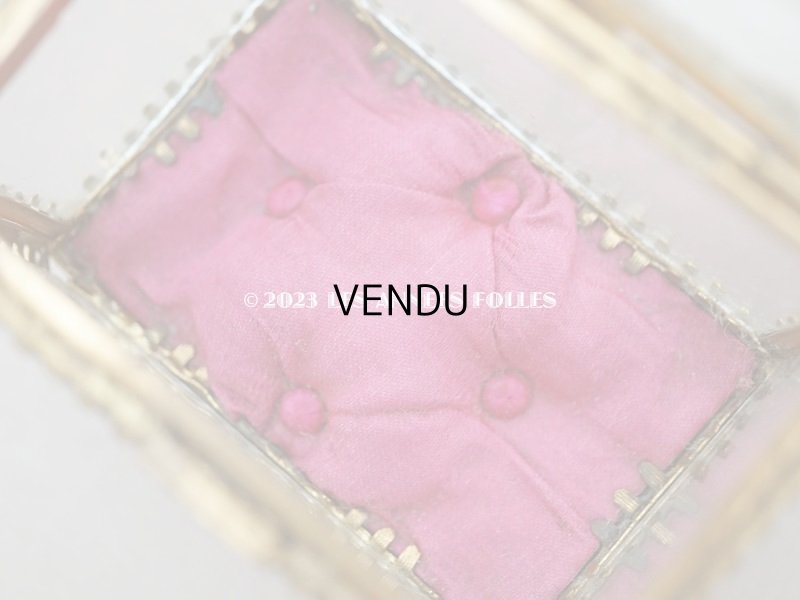 画像13: 19世紀 アンティーク ジュエリーボックス ラズベリーピンクのシルク製クッション