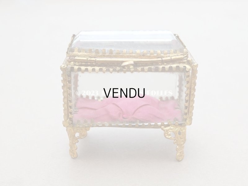 画像4: 19世紀 アンティーク ジュエリーボックス ラズベリーピンクのシルク製クッション