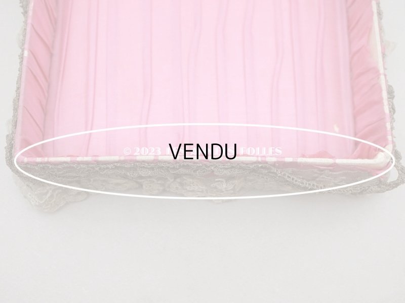 画像13: アンティーク シルク製 ロココモチーフ＆レース&ロココトリム カルトナージュボックス 