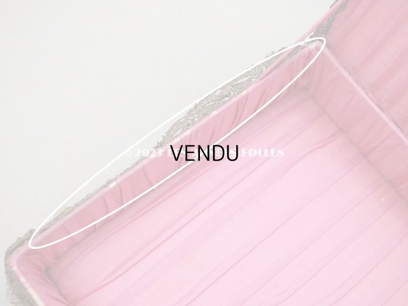 画像15: アンティーク シルク製 ロココモチーフ＆レース&ロココトリム カルトナージュボックス 