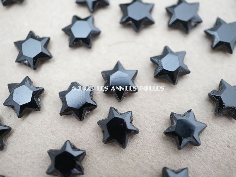 画像3: アンティーク フレンチジェット 星型ビーズ 約8mm 40ピースのセット