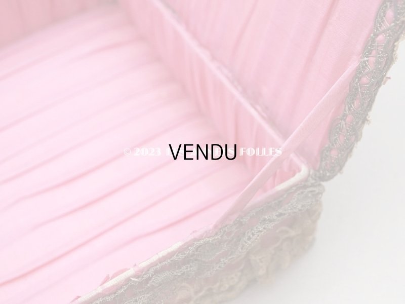 画像12: アンティーク シルク製 ロココモチーフ＆レース&ロココトリム カルトナージュボックス 