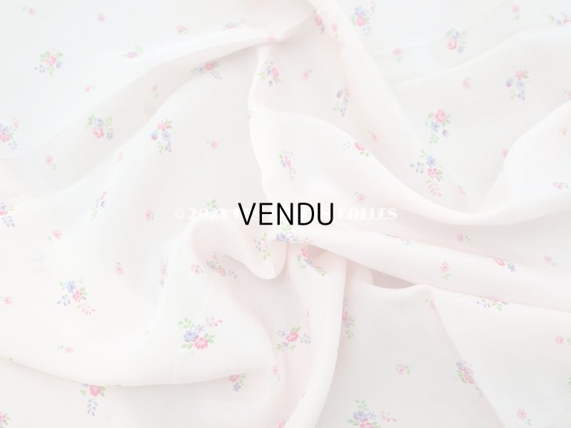 画像5: アンティーク  小花柄 シルク製ファブリック パウダーピンク　75✗97cm