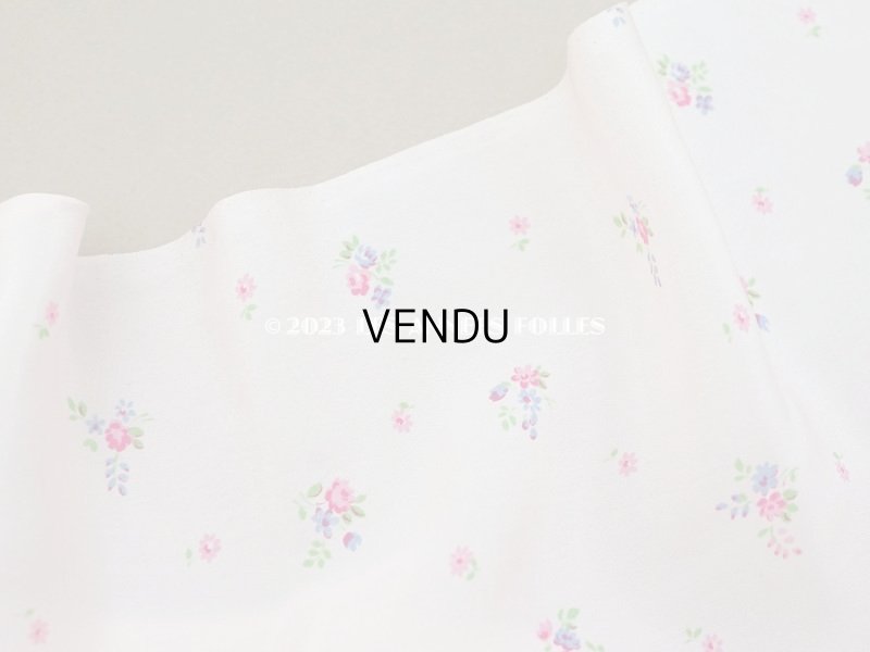 画像3: アンティーク  小花柄 シルク製ファブリック パウダーピンク　75✗97cm