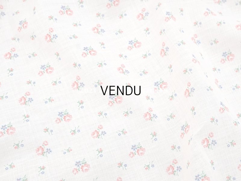 画像5: アンティーク  小花柄 コットン製ファブリック パウダーピンク　- ROMANEX -