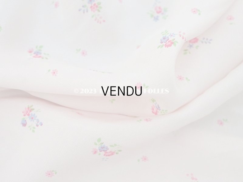 画像4: アンティーク  小花柄 シルク製ファブリック パウダーピンク　75✗97cm